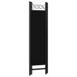 vidaXL Paravan de cameră cu 4 panouri, negru, 160 x 180 cm