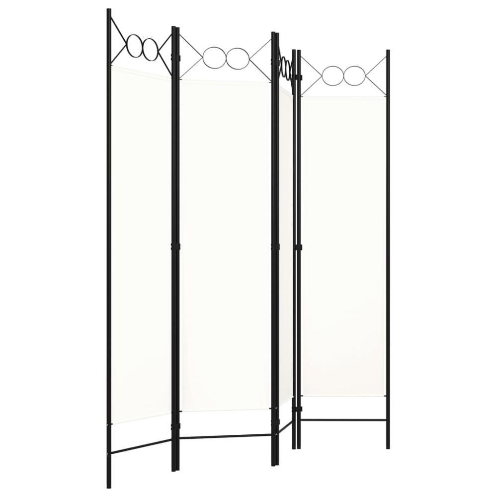 vidaXL Paravan de cameră cu 4 panouri, alb, 160x180cm