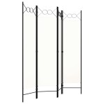 vidaXL Paravan de cameră cu 4 panouri, alb, 160x180cm vidaXL Paravan de cameră cu 4 panouri, alb, 160x180cm