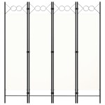 vidaXL Paravan de cameră cu 4 panouri, alb, 160x180cm vidaXL Paravan de cameră cu 4 panouri, alb, 160x180cm