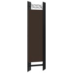 vidaXL Paravan de cameră cu 5 panouri, maro, 200 x 180 cm vidaXL Paravan de cameră cu 5 panouri, maro, 200 x 180 cm