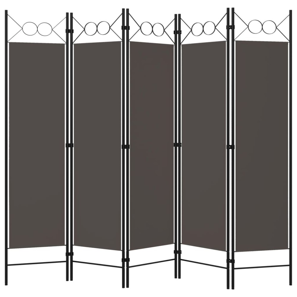 vidaXL Paravan de cameră cu 5 panouri, antracit, 200 x 180 cm