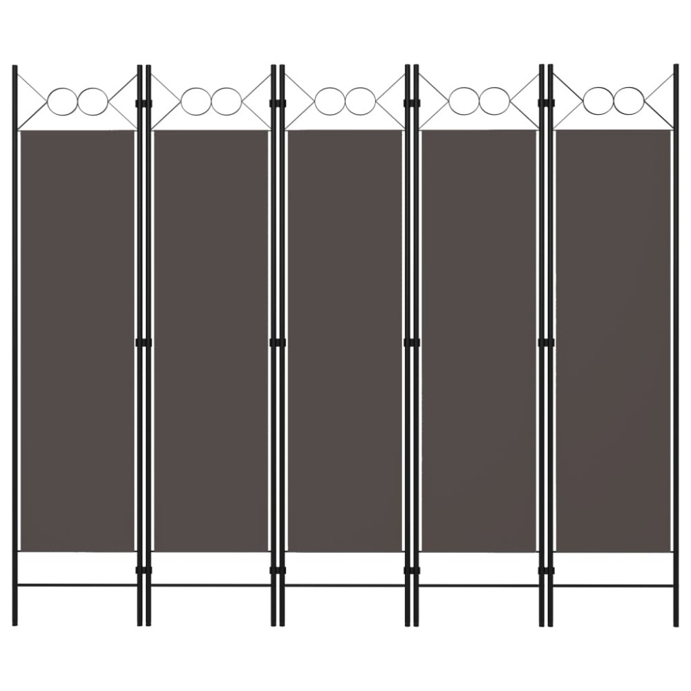 vidaXL Paravan de cameră cu 5 panouri, antracit, 200 x 180 cm