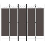 vidaXL Paravan de cameră cu 5 panouri, antracit, 200 x 180 cm vidaXL Paravan de cameră cu 5 panouri, antracit, 200 x 180 cm