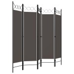 vidaXL Paravan de cameră cu 5 panouri, antracit, 200 x 180 cm vidaXL Paravan de cameră cu 5 panouri, antracit, 200 x 180 cm