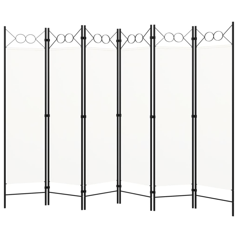vidaXL Paravan de cameră cu 6 panouri, alb, 240 x 180 cm