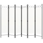vidaXL Paravan de cameră cu 6 panouri, alb, 240 x 180 cm vidaXL Paravan de cameră cu 6 panouri, alb, 240 x 180 cm