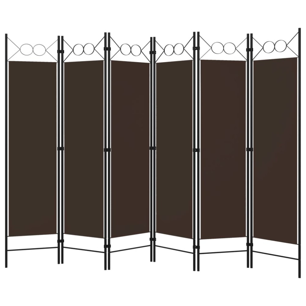 vidaXL Paravan de cameră cu 6 panouri, maro, 240 x 180 cm