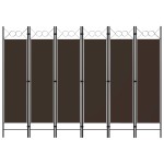 vidaXL Paravan de cameră cu 6 panouri, maro, 240 x 180 cm vidaXL Paravan de cameră cu 6 panouri, maro, 240 x 180 cm