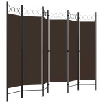 vidaXL Paravan de cameră cu 6 panouri, maro, 240 x 180 cm vidaXL Paravan de cameră cu 6 panouri, maro, 240 x 180 cm