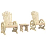vidaXL Set mobilier de grădină, 3 piese, lemn masiv de brad vidaXL Set mobilier de grădină, 3 piese, lemn masiv de brad