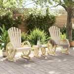 vidaXL Set mobilier de grădină, 3 piese, lemn masiv de brad vidaXL Set mobilier de grădină, 3 piese, lemn masiv de brad