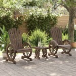 vidaXL Set mobilier de grădină, 3 piese, lemn masiv de brad vidaXL Set mobilier de grădină, 3 piese, lemn masiv de brad