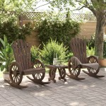 vidaXL Set mobilier de grădină, 3 piese, lemn masiv de brad vidaXL Set mobilier de grădină, 3 piese, lemn masiv de brad