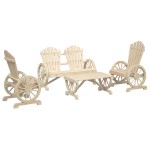 vidaXL Set mobilier de grădină, 4 piese, lemn masiv de brad vidaXL Set mobilier de grădină, 4 piese, lemn masiv de brad