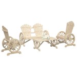 vidaXL Set mobilier de grădină, 4 piese, lemn masiv de brad vidaXL Set mobilier de grădină, 4 piese, lemn masiv de brad