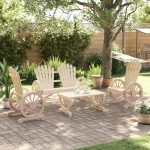 vidaXL Set mobilier de grădină, 4 piese, lemn masiv de brad vidaXL Set mobilier de grădină, 4 piese, lemn masiv de brad