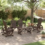 vidaXL Set mobilier de grădină, 4 piese, lemn masiv de brad vidaXL Set mobilier de grădină, 4 piese, lemn masiv de brad