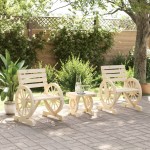 vidaXL Set mobilier de grădină, 3 piese, lemn masiv de brad vidaXL Set mobilier de grădină, 3 piese, lemn masiv de brad