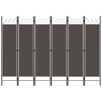 vidaXL Paravan de cameră cu 6 panouri, antracit, 240 x 180 cm