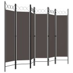 vidaXL Paravan de cameră cu 6 panouri, antracit, 240 x 180 cm