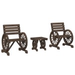 vidaXL Set mobilier de grădină, 3 piese, lemn masiv de brad vidaXL Set mobilier de grădină, 3 piese, lemn masiv de brad