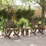 vidaXL Set mobilier de grădină, 3 piese, lemn masiv de brad vidaXL Set mobilier de grădină, 3 piese, lemn masiv de brad