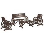 vidaXL Set mobilier de grădină, 4 piese, lemn masiv de brad vidaXL Set mobilier de grădină, 4 piese, lemn masiv de brad