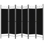 vidaXL Paravan de cameră cu 6 panouri, negru, 240 x 180 cm vidaXL Paravan de cameră cu 6 panouri, negru, 240 x 180 cm