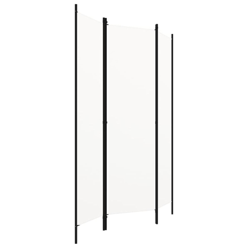 vidaXL Paravan de cameră cu 3 panouri, alb, 150 x 180 cm