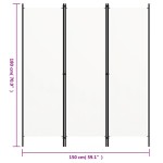 vidaXL Paravan de cameră cu 3 panouri, alb, 150 x 180 cm vidaXL Paravan de cameră cu 3 panouri, alb, 150 x 180 cm