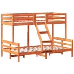 vidaXL Pat supraetajat 80x200/120x200 cm maro ceruit lemn masiv de pin vidaXL Pat supraetajat 80x200/120x200 cm maro ceruit lemn masiv de pin