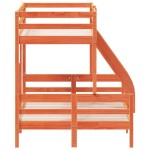 vidaXL Pat supraetajat 80x200/120x200 cm maro ceruit lemn masiv de pin vidaXL Pat supraetajat 80x200/120x200 cm maro ceruit lemn masiv de pin