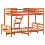 vidaXL Pat supraetajat 80x200/120x200 cm maro ceruit lemn masiv de pin vidaXL Pat supraetajat 80x200/120x200 cm maro ceruit lemn masiv de pin