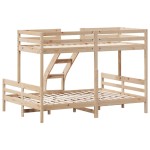 vidaXL Pat supraetajat, 80x200/140x200 cm, lemn masiv de pin