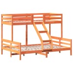 vidaXL Pat supraetajat 80x200/140x200 cm maro ceruit lemn masiv de pin