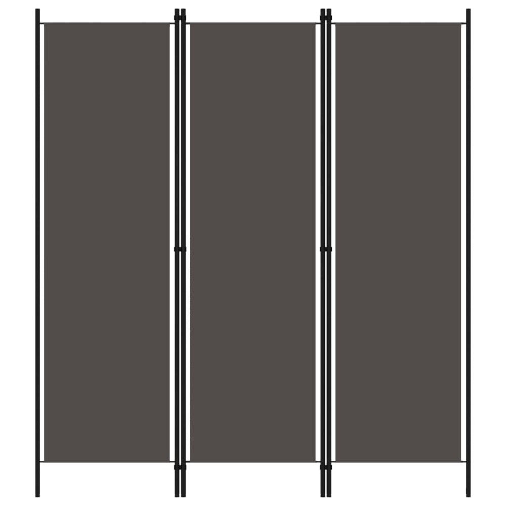 vidaXL Paravan de cameră cu 3 panouri, antracit, 150 x 180 cm