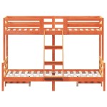 vidaXL Pat supraetajat 90x200/120x200 cm maro ceruit lemn masiv de pin