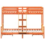 vidaXL Pat supraetajat 90x200/140x200 cm maro ceruit lemn masiv de pin