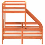 vidaXL Pat supraetajat 90x200/140x200 cm maro ceruit lemn masiv de pin