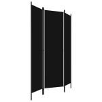 vidaXL Paravan de cameră cu 3 panouri, negru, 150 x 180 cm vidaXL Paravan de cameră cu 3 panouri, negru, 150 x 180 cm