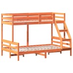 vidaXL Pat supraetajat 80x200/120x200 cm maro ceruit lemn masiv de pin