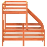 vidaXL Pat supraetajat 80x200/140x200 cm maro ceruit lemn masiv de pin
