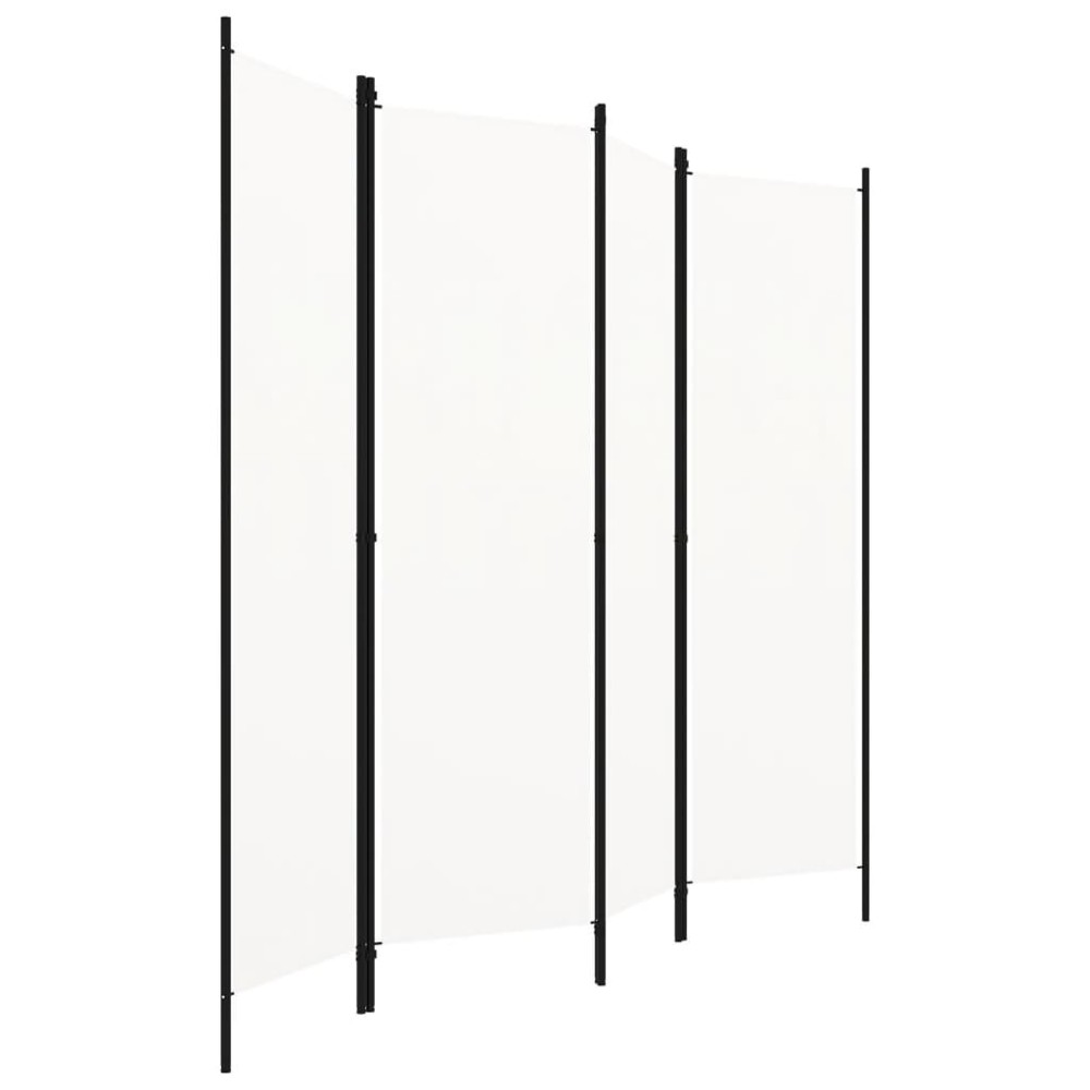 vidaXL Paravan de cameră cu 4 panouri, alb, 200 x 180 cm