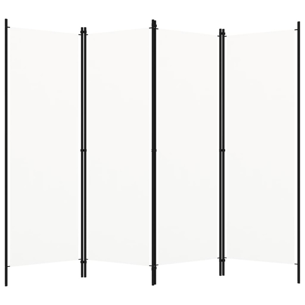 vidaXL Paravan de cameră cu 4 panouri, alb, 200 x 180 cm