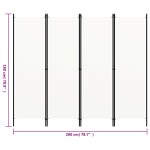 vidaXL Paravan de cameră cu 4 panouri, alb, 200 x 180 cm vidaXL Paravan de cameră cu 4 panouri, alb, 200 x 180 cm