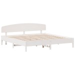 vidaXL Cadru de pat fără saltea, alb, 200x200 cm, lemn masiv pin