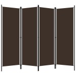 vidaXL Paravan de cameră cu 4 panouri, maro, 200 x 180 cm