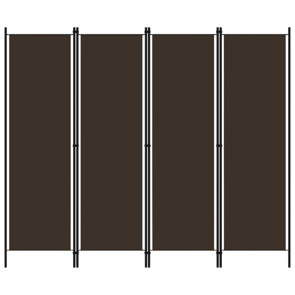 vidaXL Paravan de cameră cu 4 panouri, maro, 200 x 180 cm