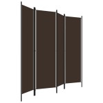 vidaXL Paravan de cameră cu 4 panouri, maro, 200 x 180 cm